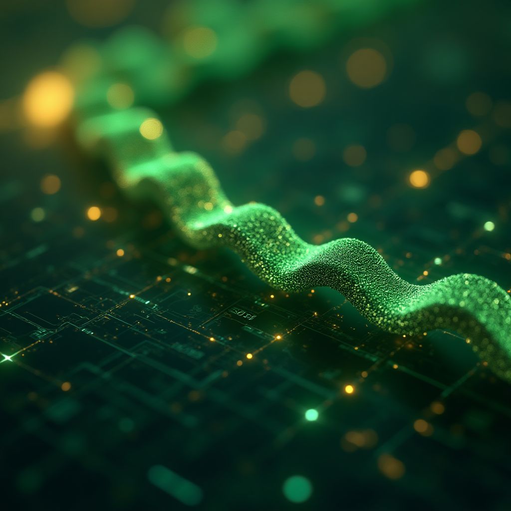 Representación visual de tecnología blockchain aplicada a finanzas